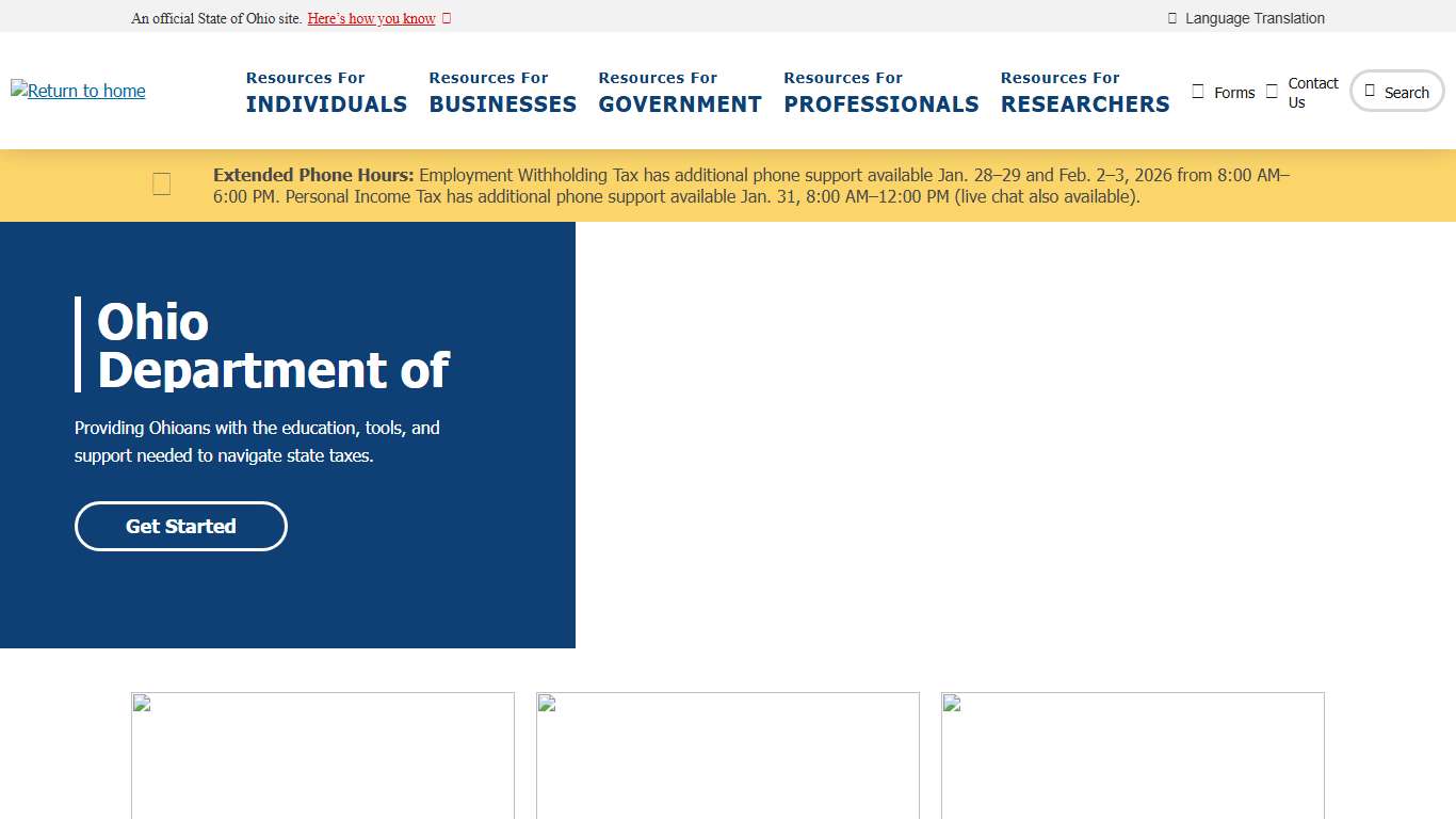 Ohio Department of Taxation Department of Taxation